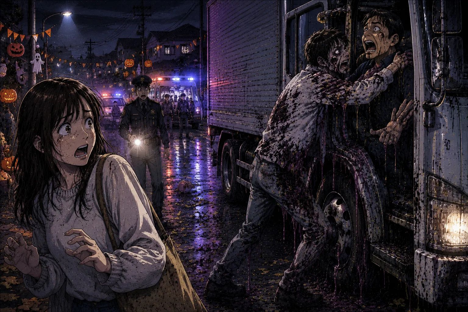Japanese Ghost Story illustration "title: The October Accident"