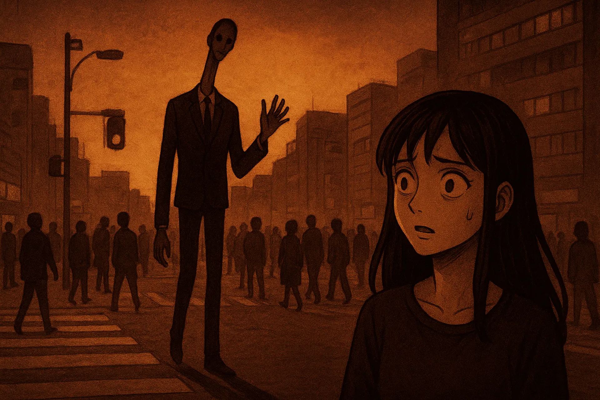 Japanese Ghost Story illustration "title: The Person Met in a Dream"