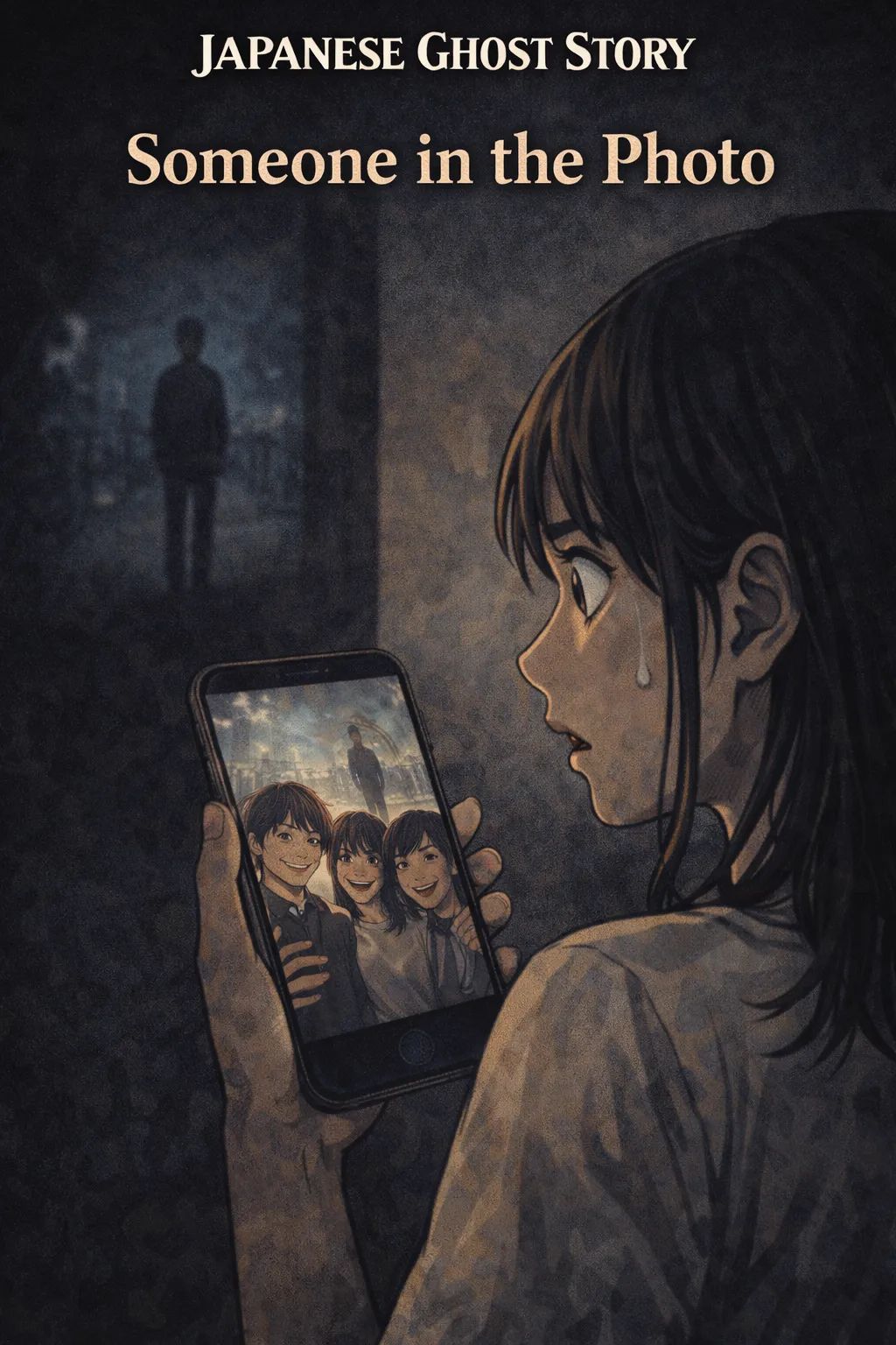 Japanese Ghost Story illustration "title: Someone in the Photo"