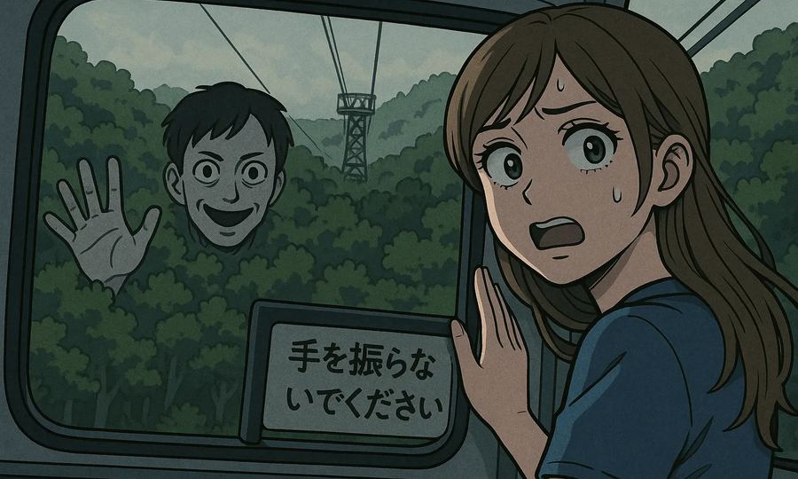 手を振る男
