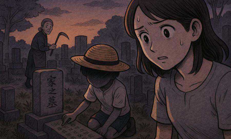 午後四時の墓参り