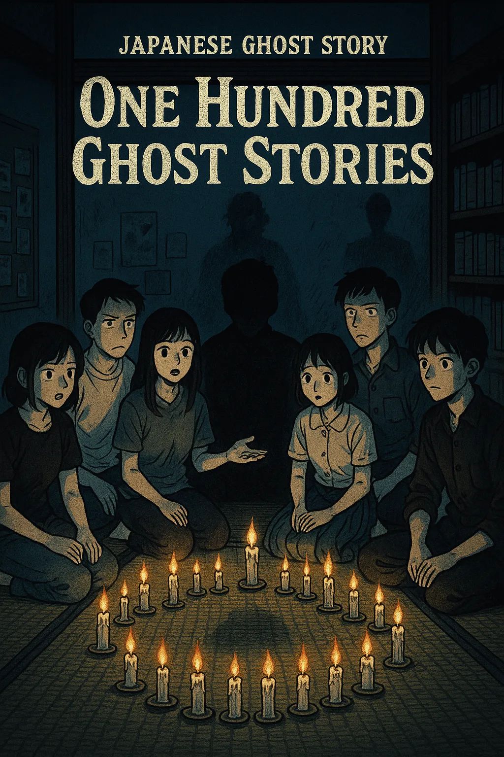 Japanese Ghost Story illustration "title: One Hundred Ghost Stories"