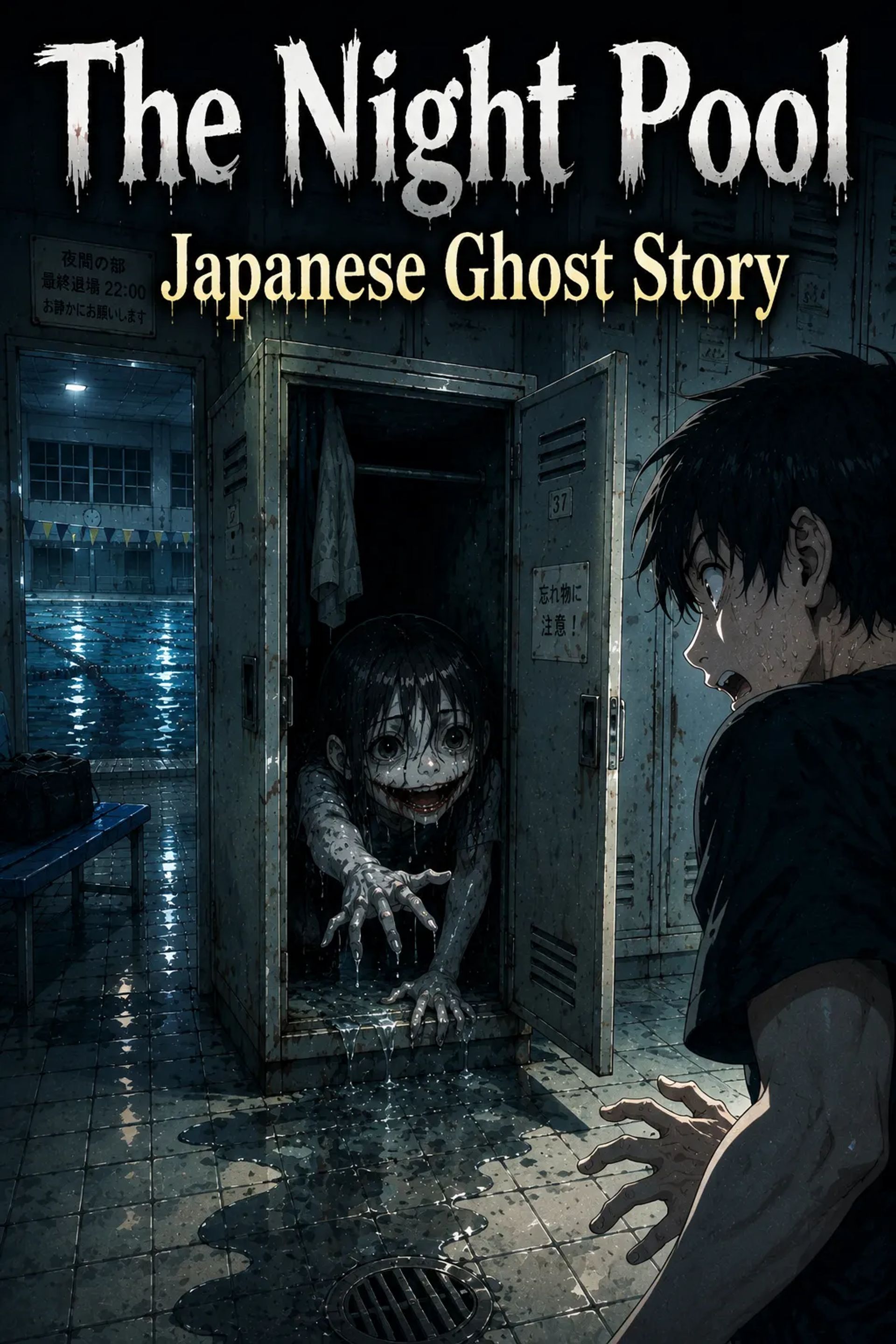 Japanese Ghost Story illustration "title: The Night Pool"