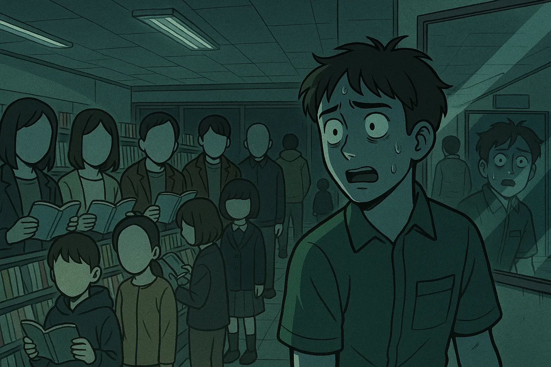 Japanese Ghost Story illustration "title: The Browsing Customers"