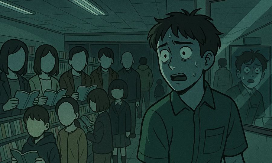 立ち読みの客