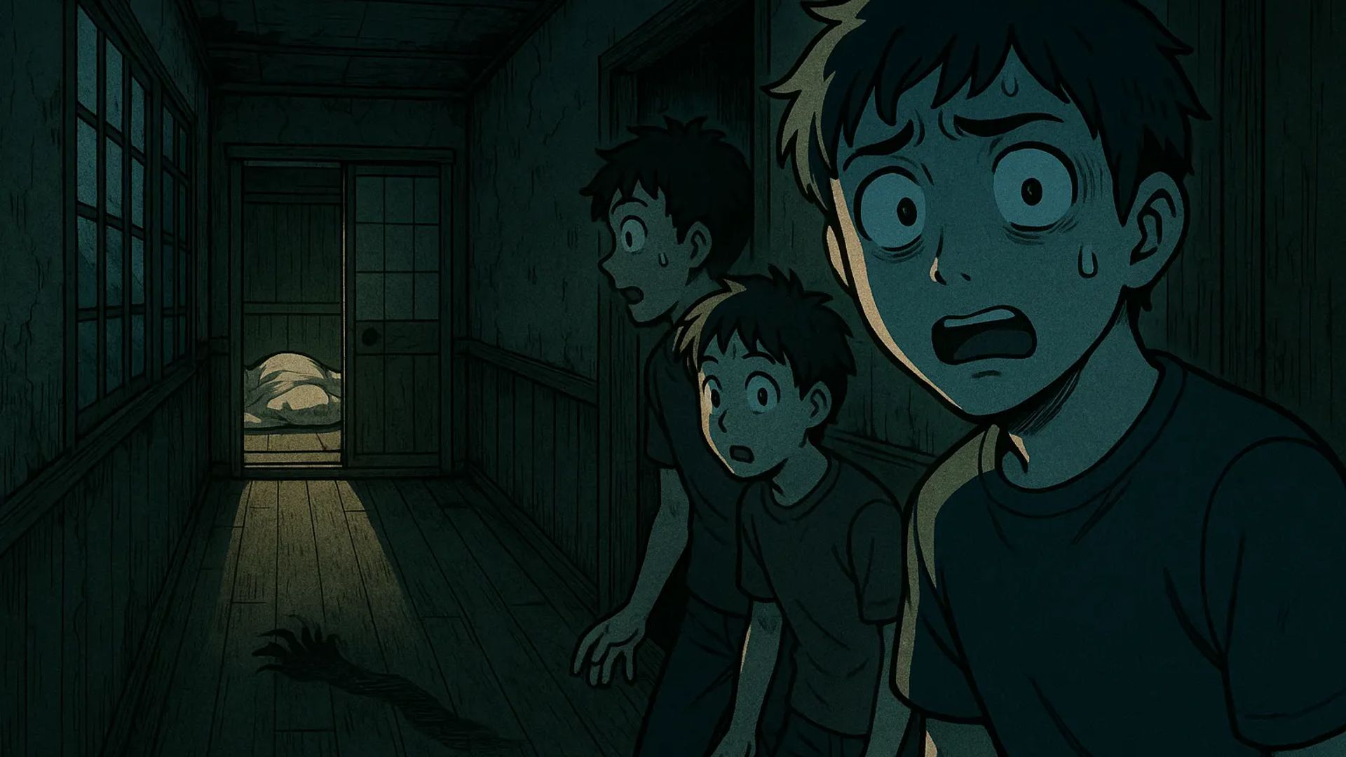 Japanese Ghost Story illustration "title: The Abandoned Pension"