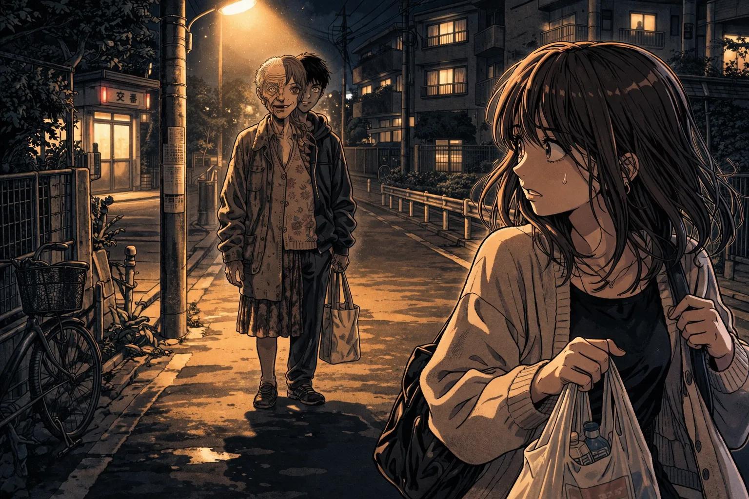 Japanese Ghost Story illustration "title: ひどい人"