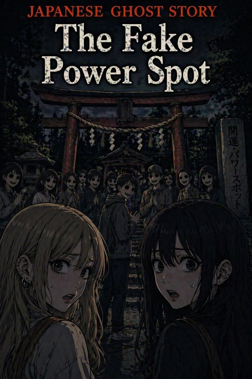 Japanese Ghost Story illustration "title: The Fake Power Spot"