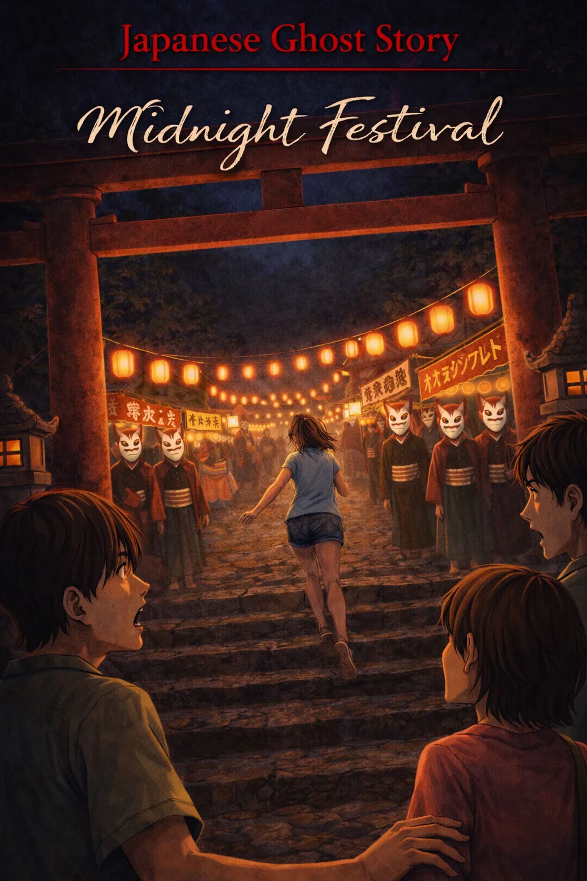 Japanese Ghost Story illustration "title: Midnight Festival"