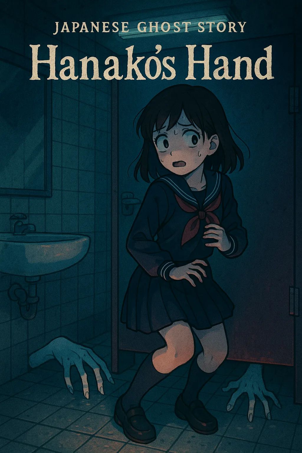 Japanese Ghost Story illustration "title: Hanako's Hand"
