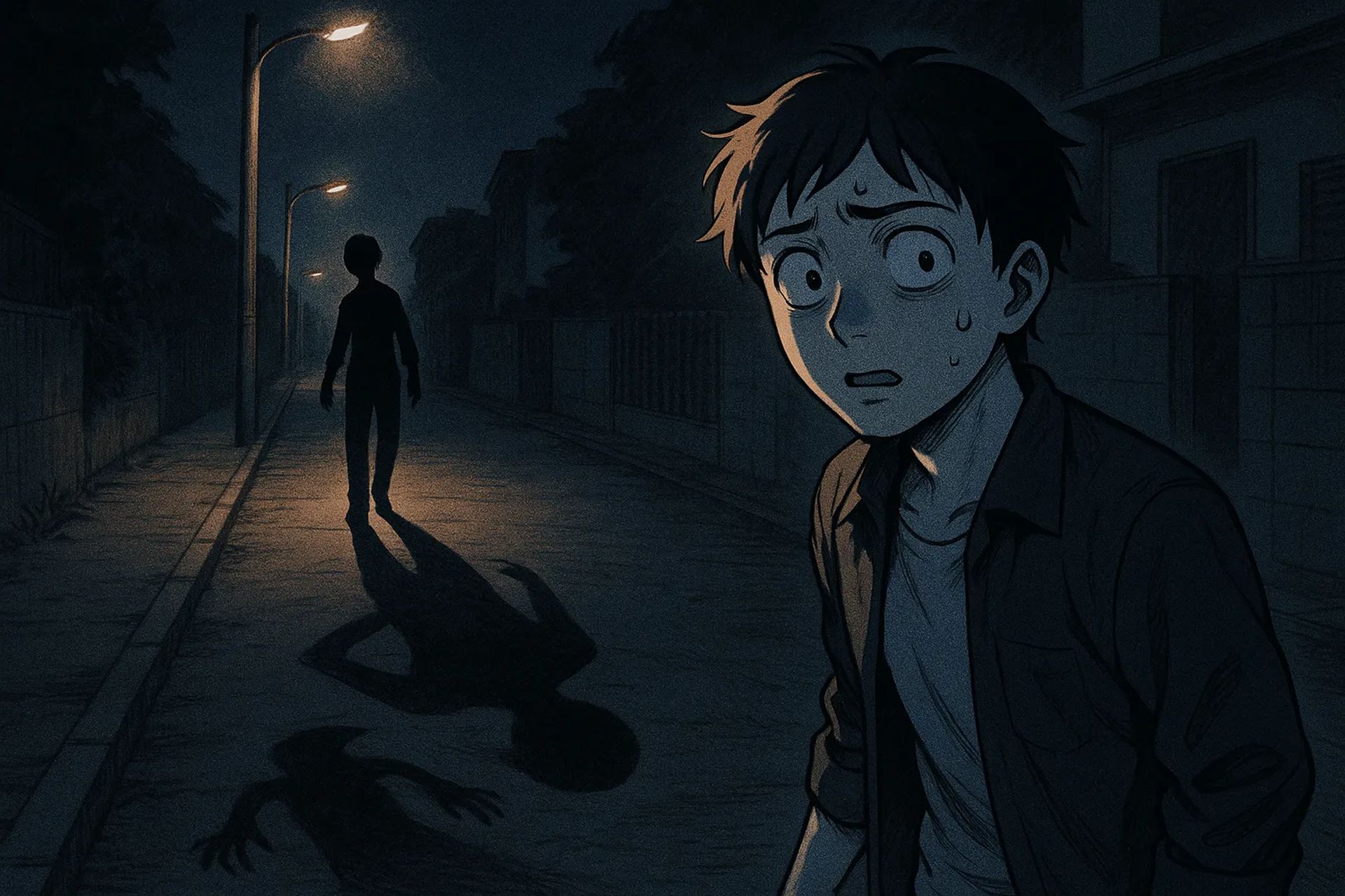 Japanese Ghost Story illustration "title: Shadow Tag"