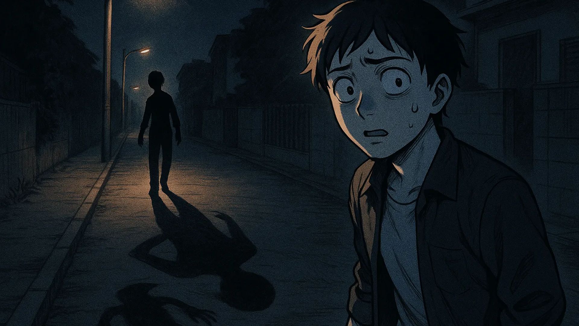 Japanese Ghost Story illustration "title: Shadow Tag"