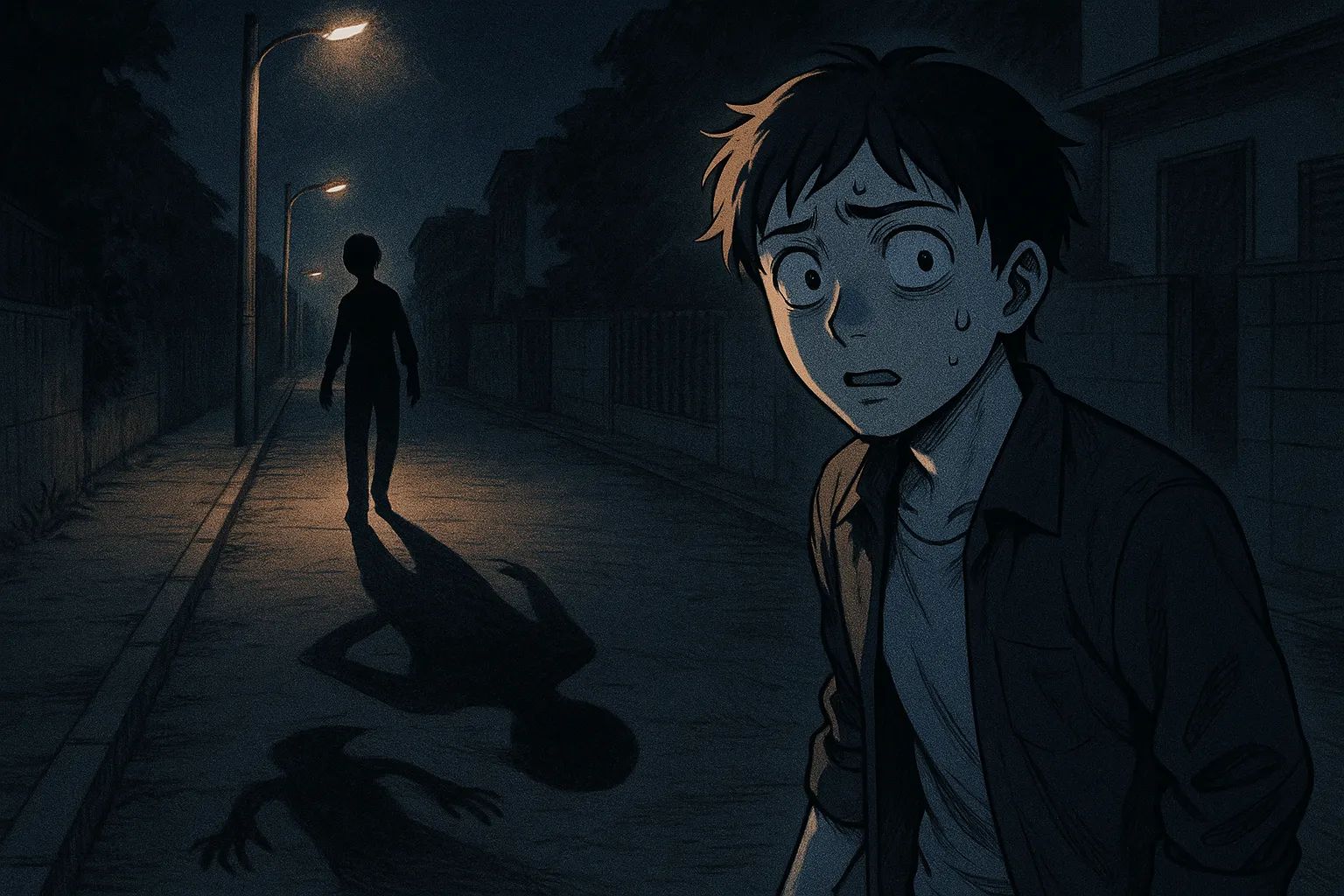 Japanese Ghost Story illustration "title: Shadow Tag"