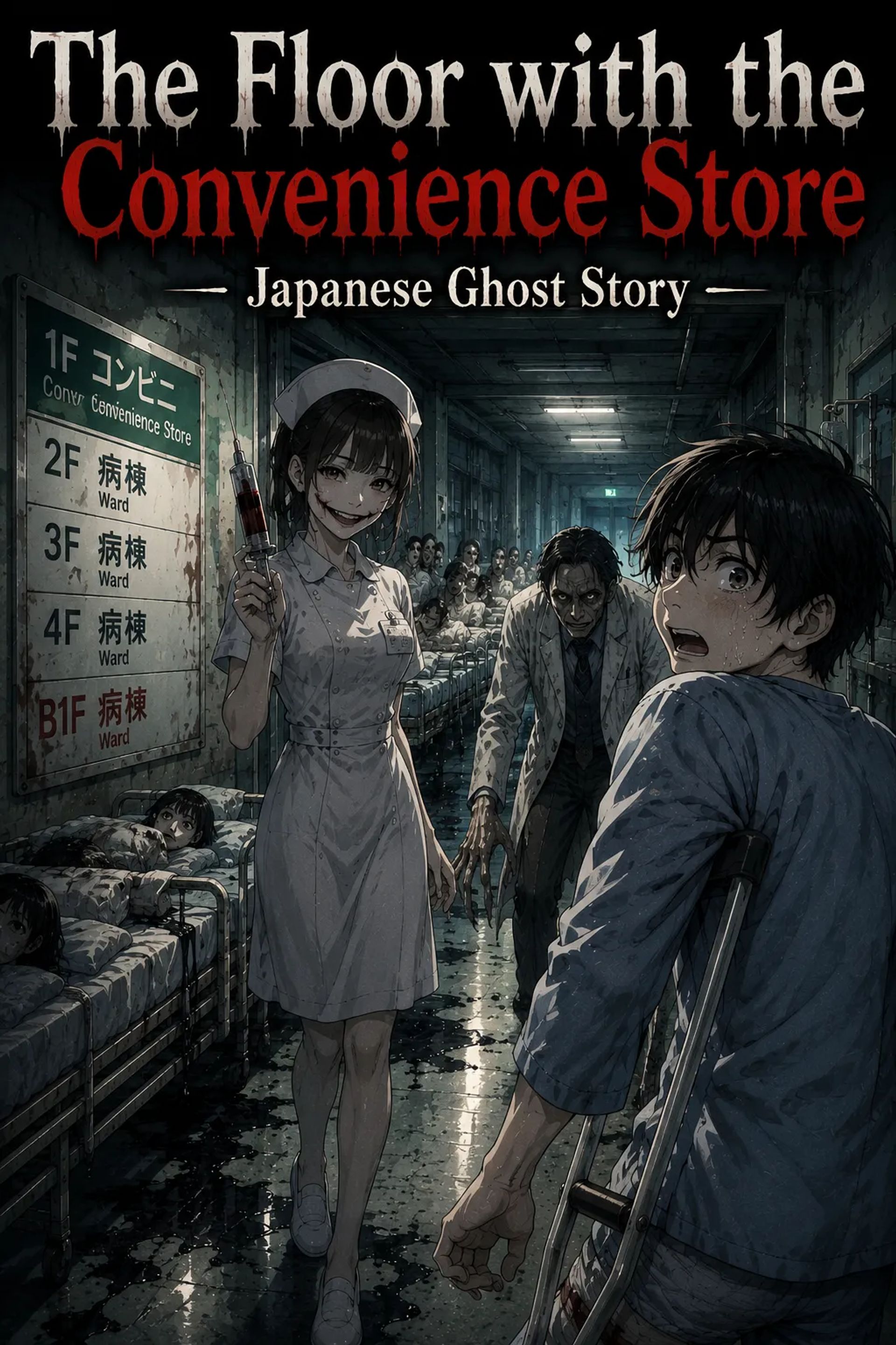 Japanese Ghost Story illustration "title: The Floor with the Convenience Store"
