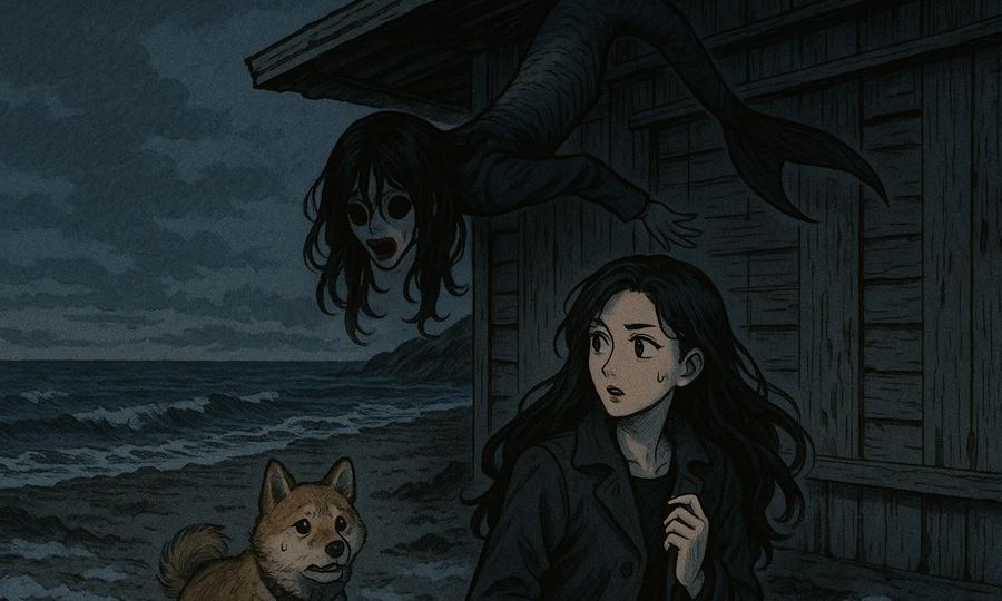冬の海の家