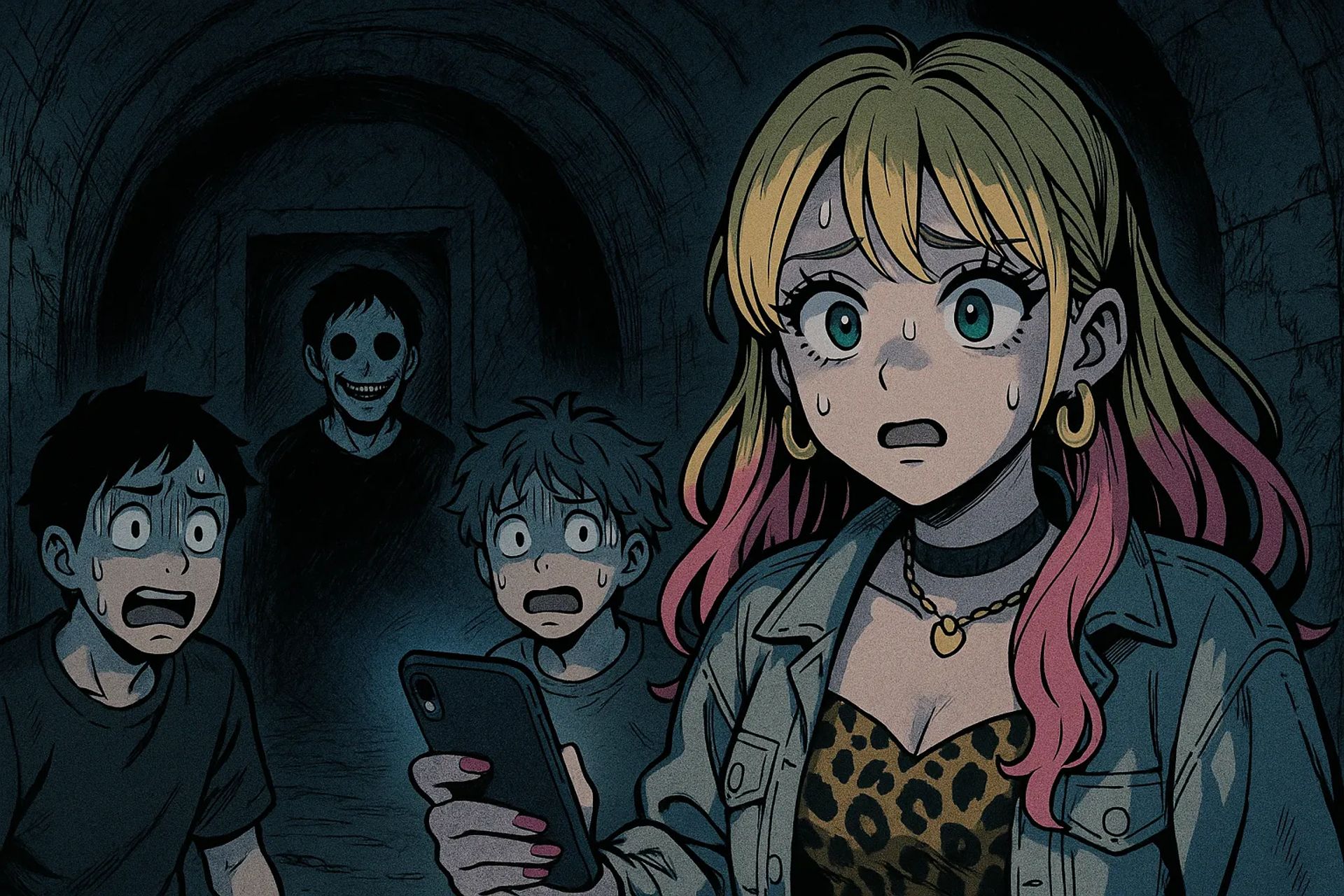 Japanese Ghost Story illustration "title: The Tunnel Dweller"