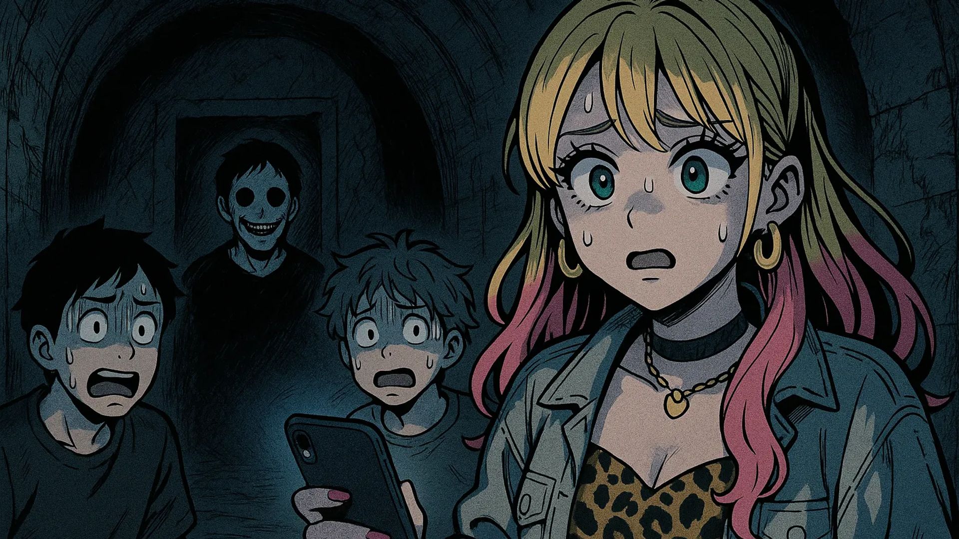 Japanese Ghost Story illustration "title: The Tunnel Dweller"