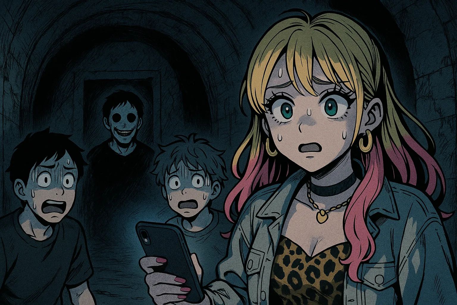 Japanese Ghost Story illustration "title: The Tunnel Dweller"