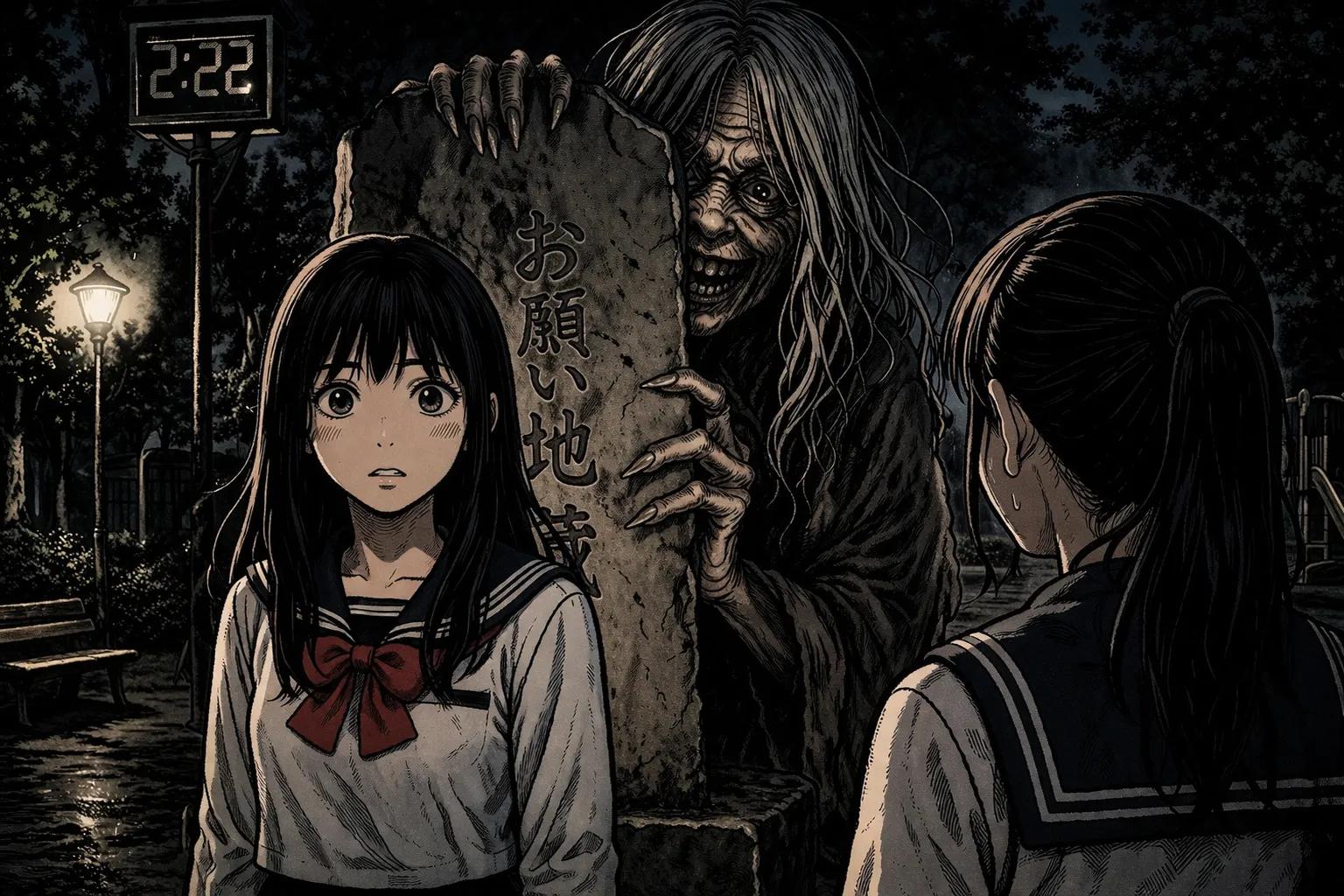 Japanese Ghost Story illustration "title: お願いババア"