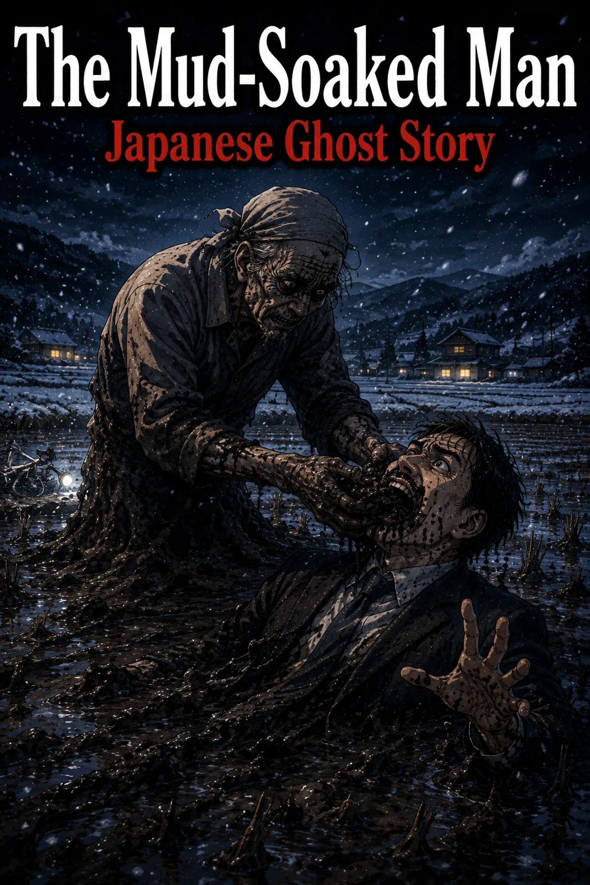 Japanese Ghost Story illustration "title: The Mud-Soaked Man"