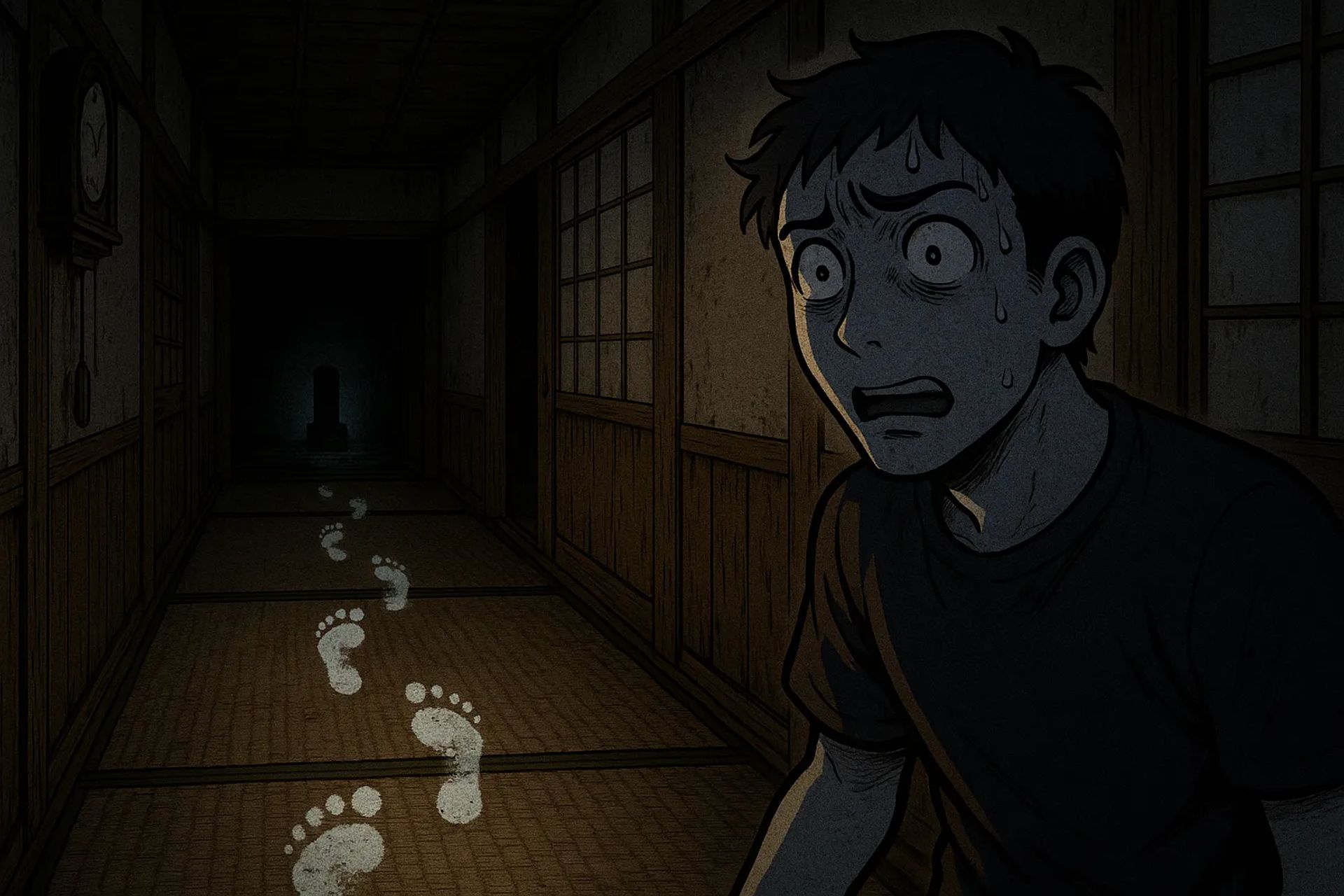 Japanese Ghost Story illustration "title: The Old House's Occupant"