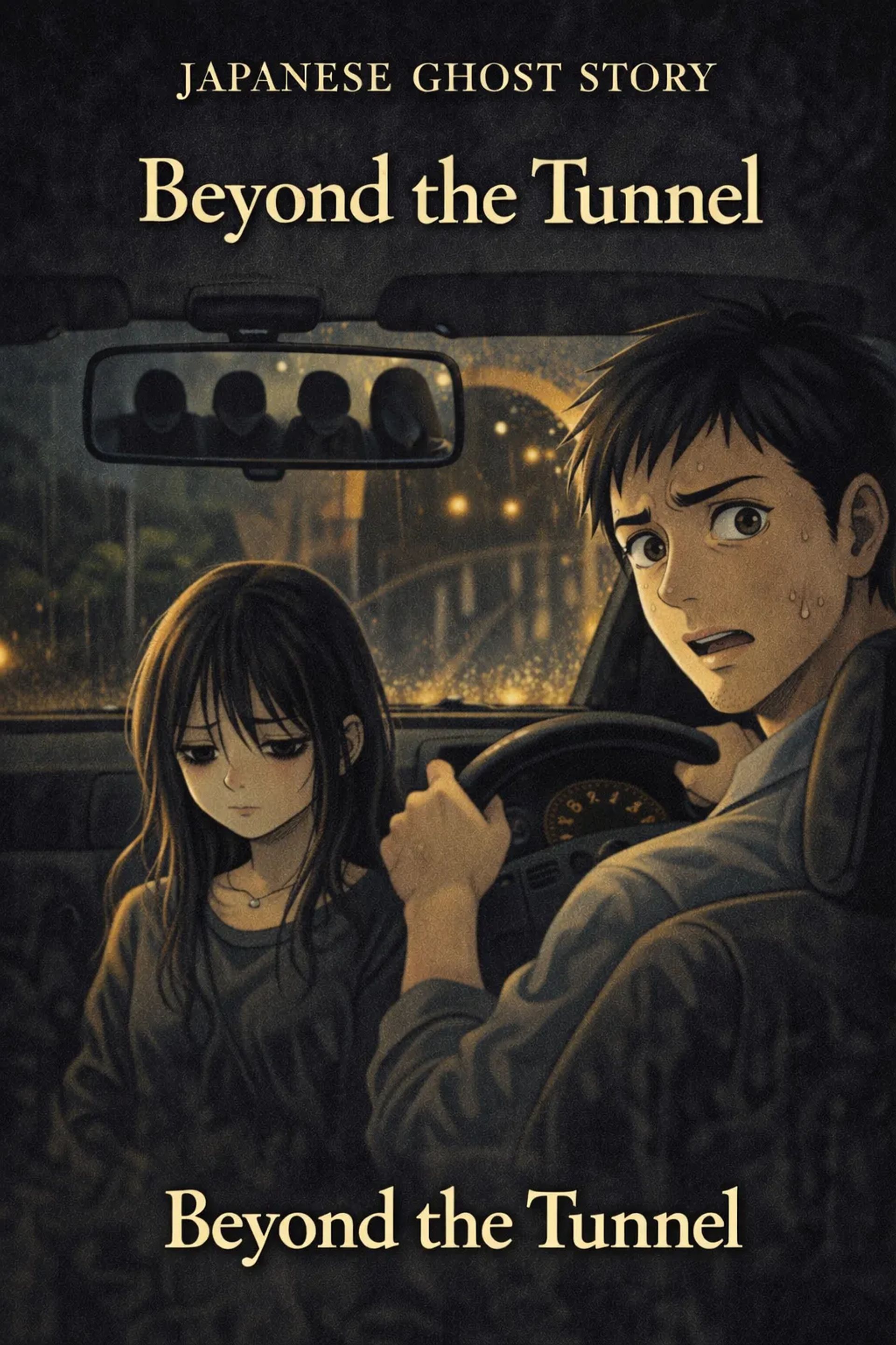 Japanese Ghost Story illustration "title: Beyond the Tunnel"
