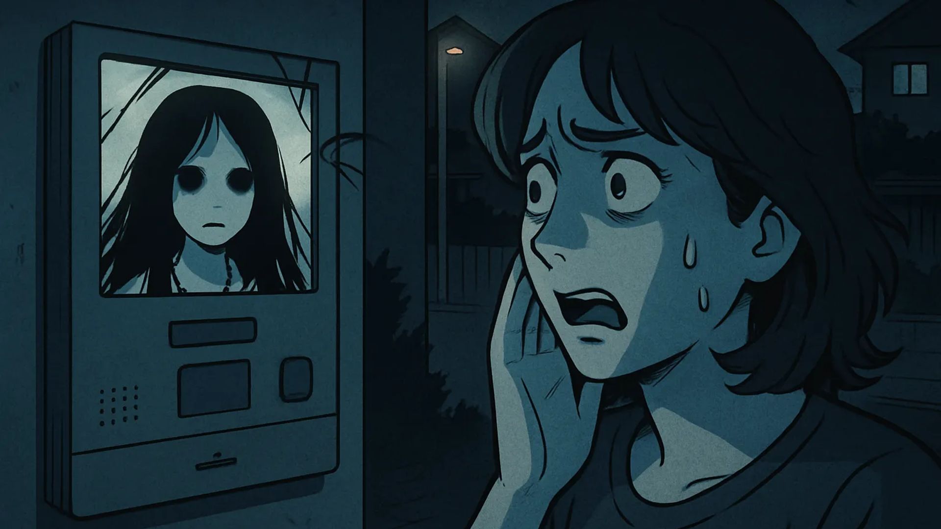 Japanese Ghost Story illustration "title: God's New Town"