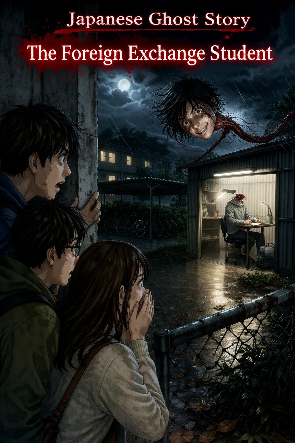 Japanese Ghost Story illustration "title: The Foreign Exchange Student"