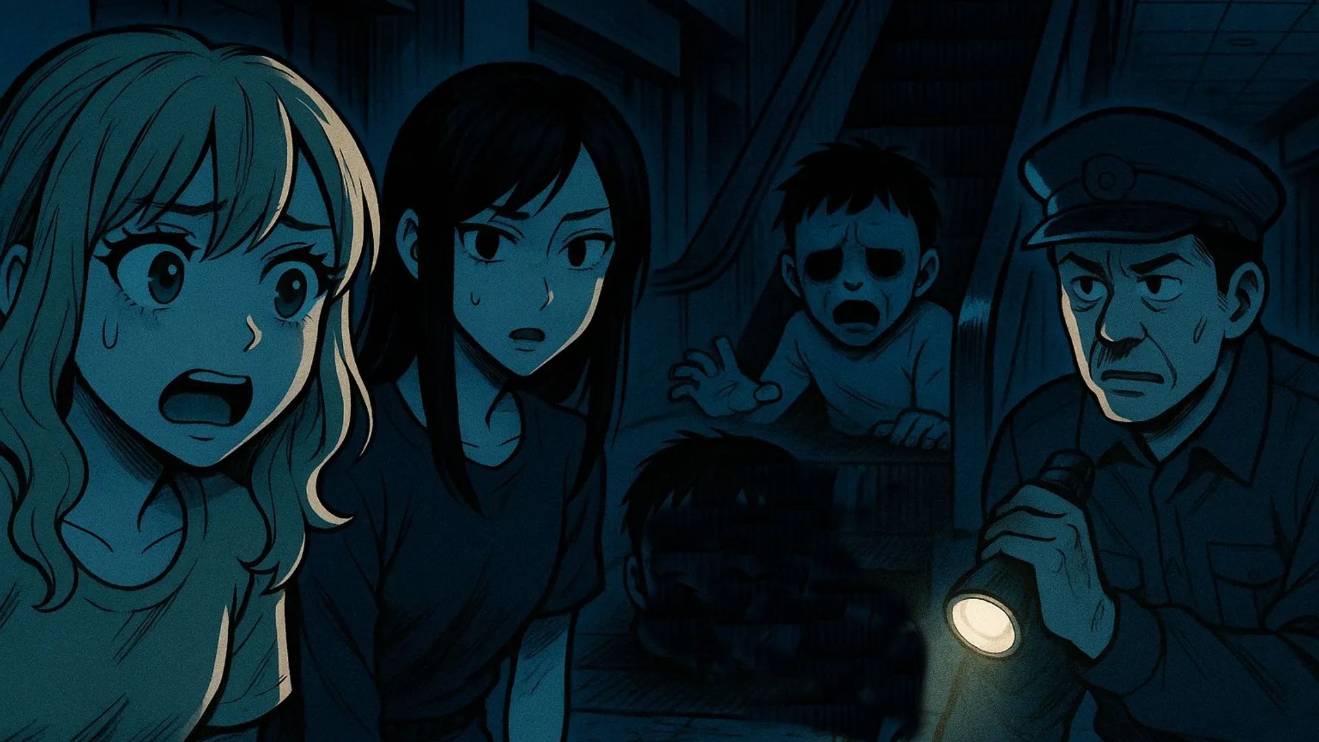 Japanese Ghost Story illustration "title: The Shopping Mall Child"