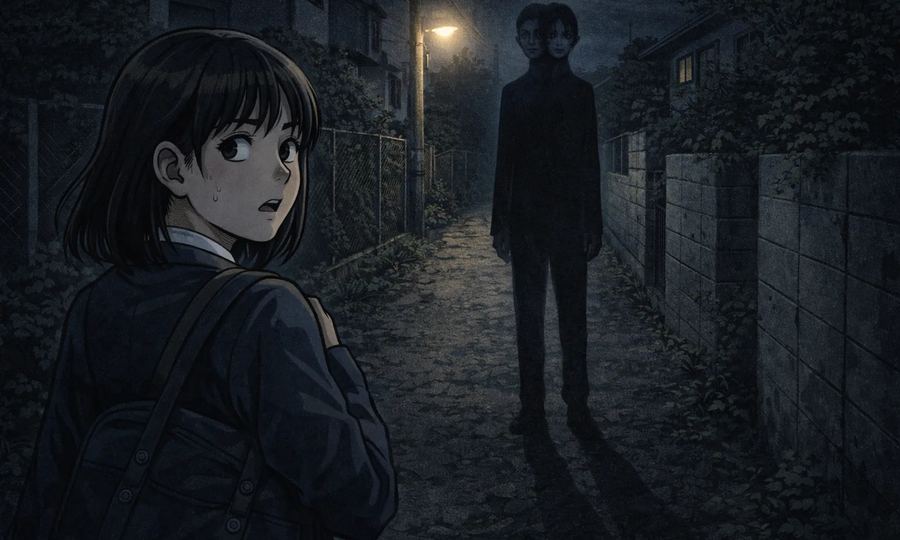 小道に立つ人