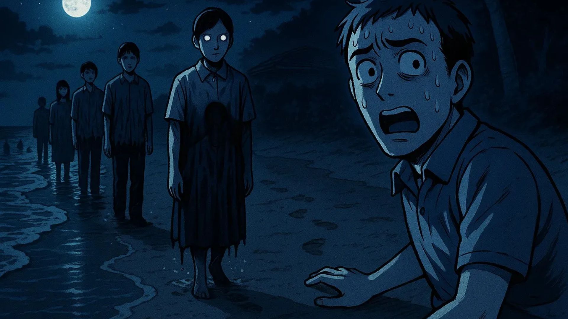 Japanese Ghost Story illustration "title: The Night Procession"