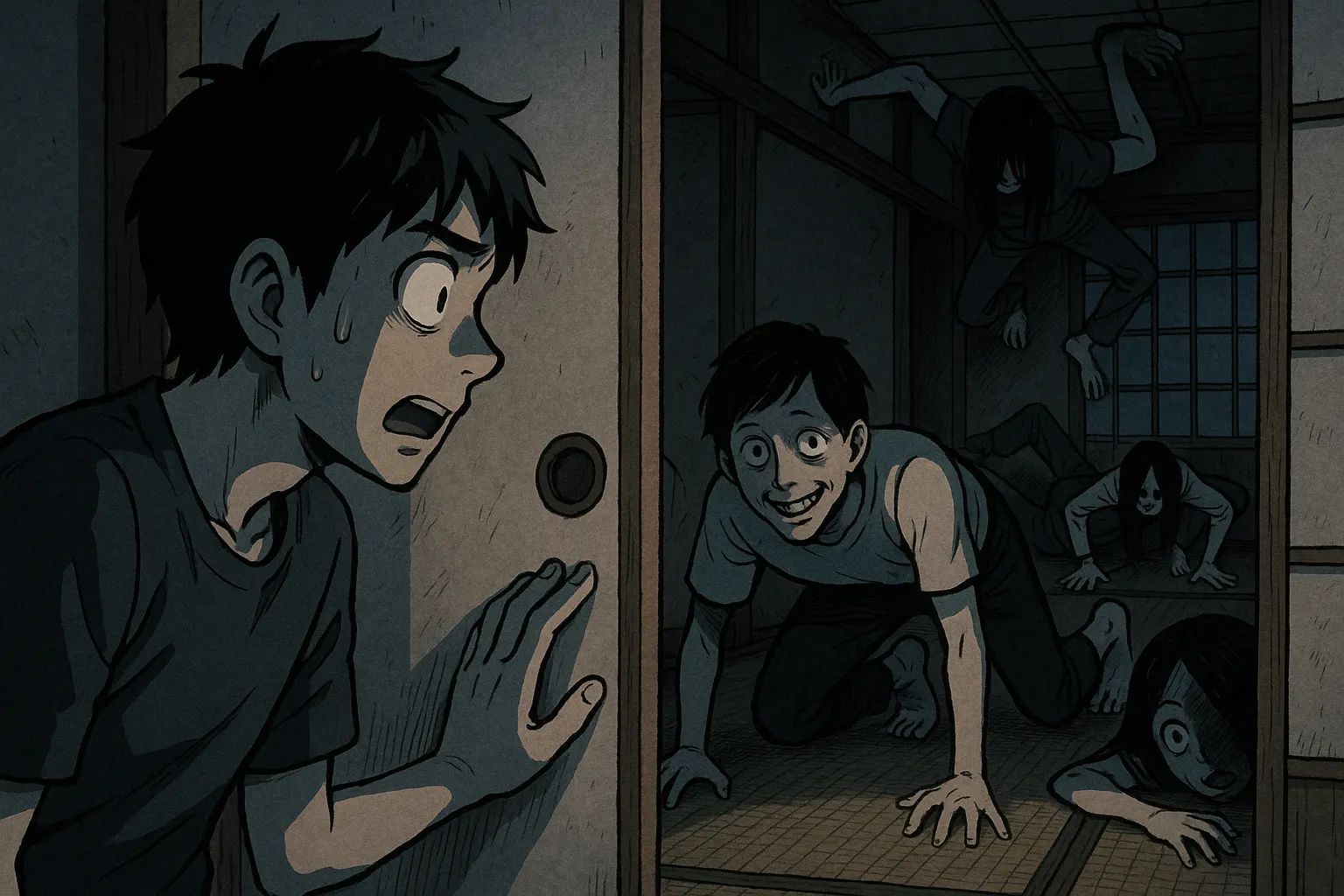 Japanese Ghost Story illustration "title: A Memorable guesthouse"