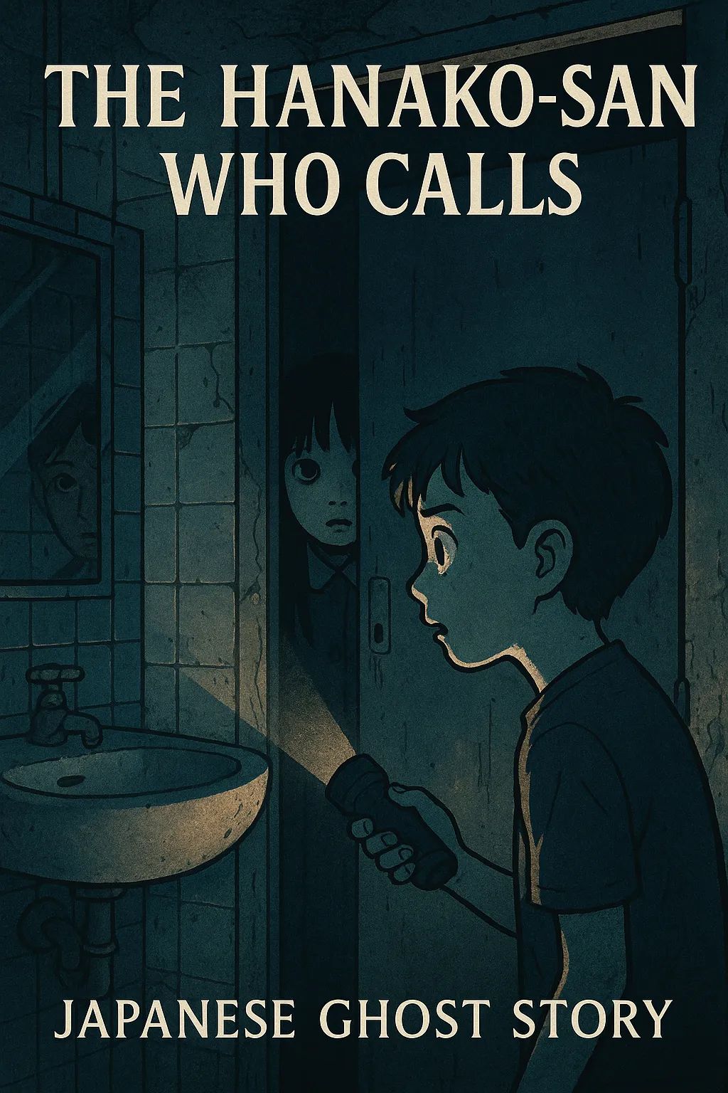 Japanese Ghost Story illustration "title: The Hanako-san Who Calls"