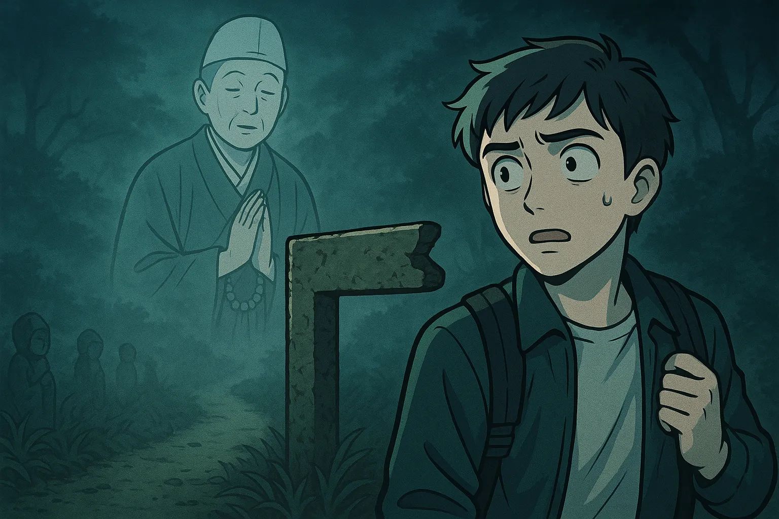 Japanese Ghost Story illustration "title: The Missing Milestone"