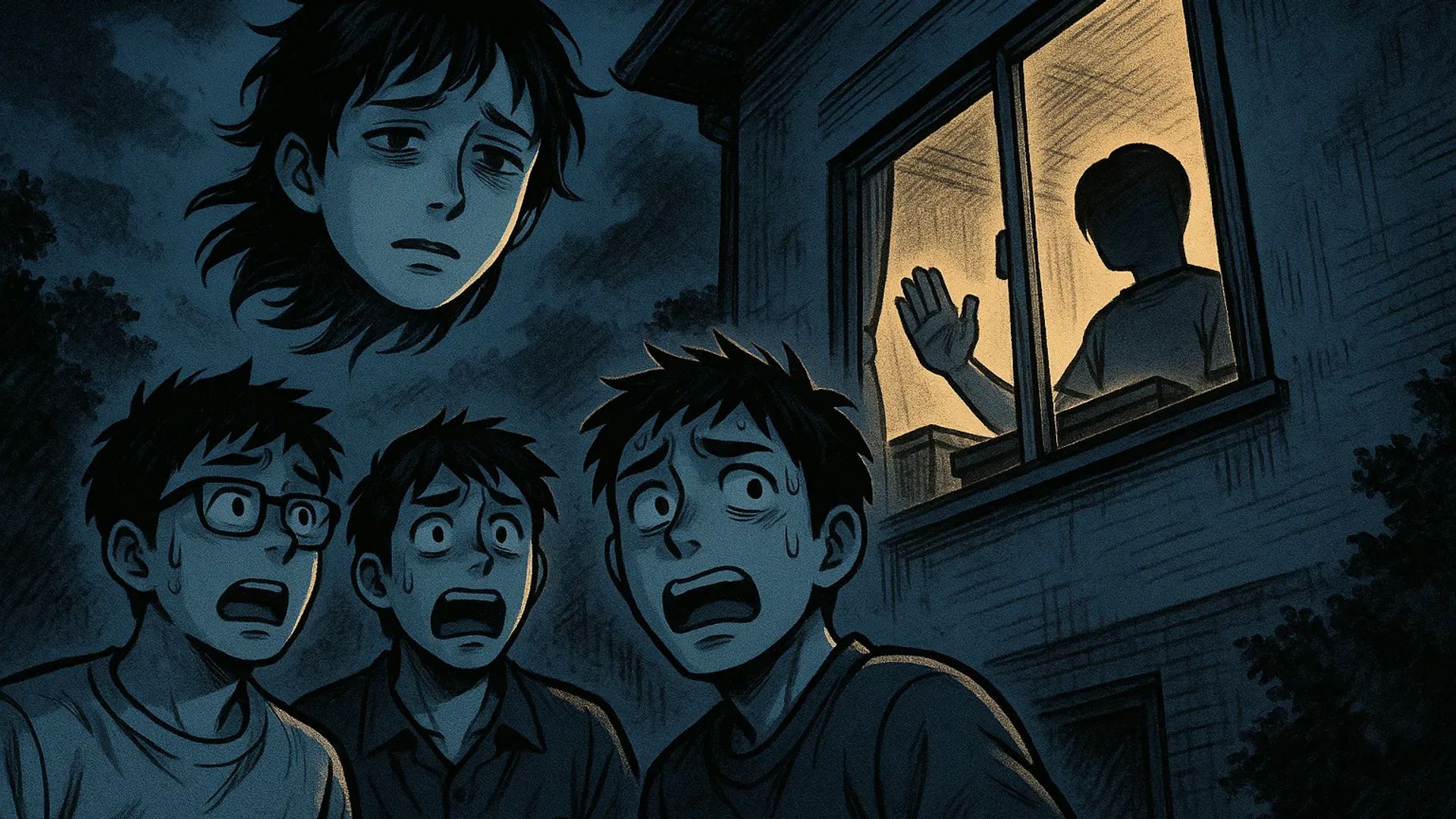 Japanese Ghost Story illustration "title: The Foreign Exchange Student"