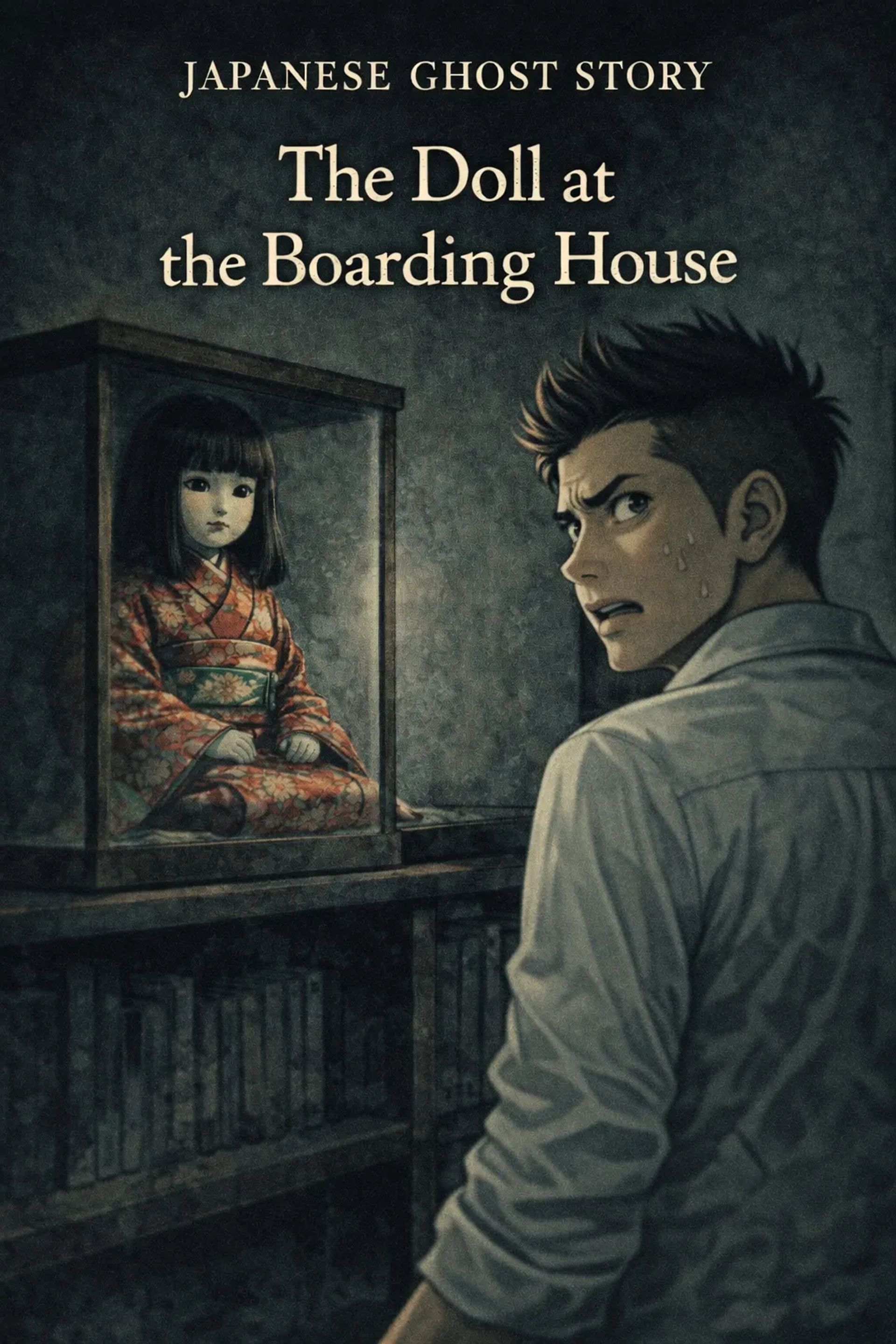 Japanese Ghost Story illustration "title: The Doll at the Boarding House"