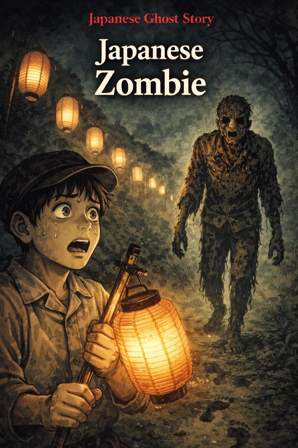 Japanese Ghost Story illustration "title: Japanese Zombie"