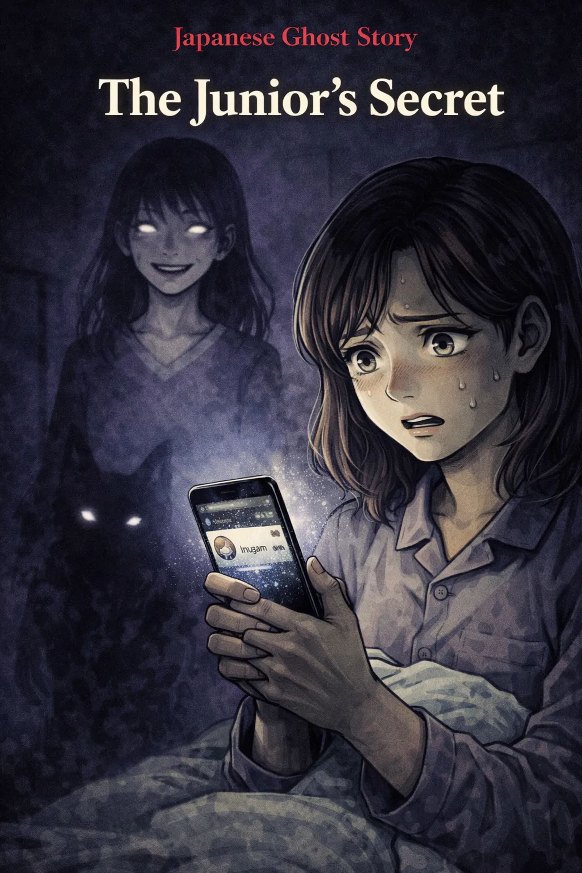 Japanese Ghost Story illustration "title: The Junior's Secret"