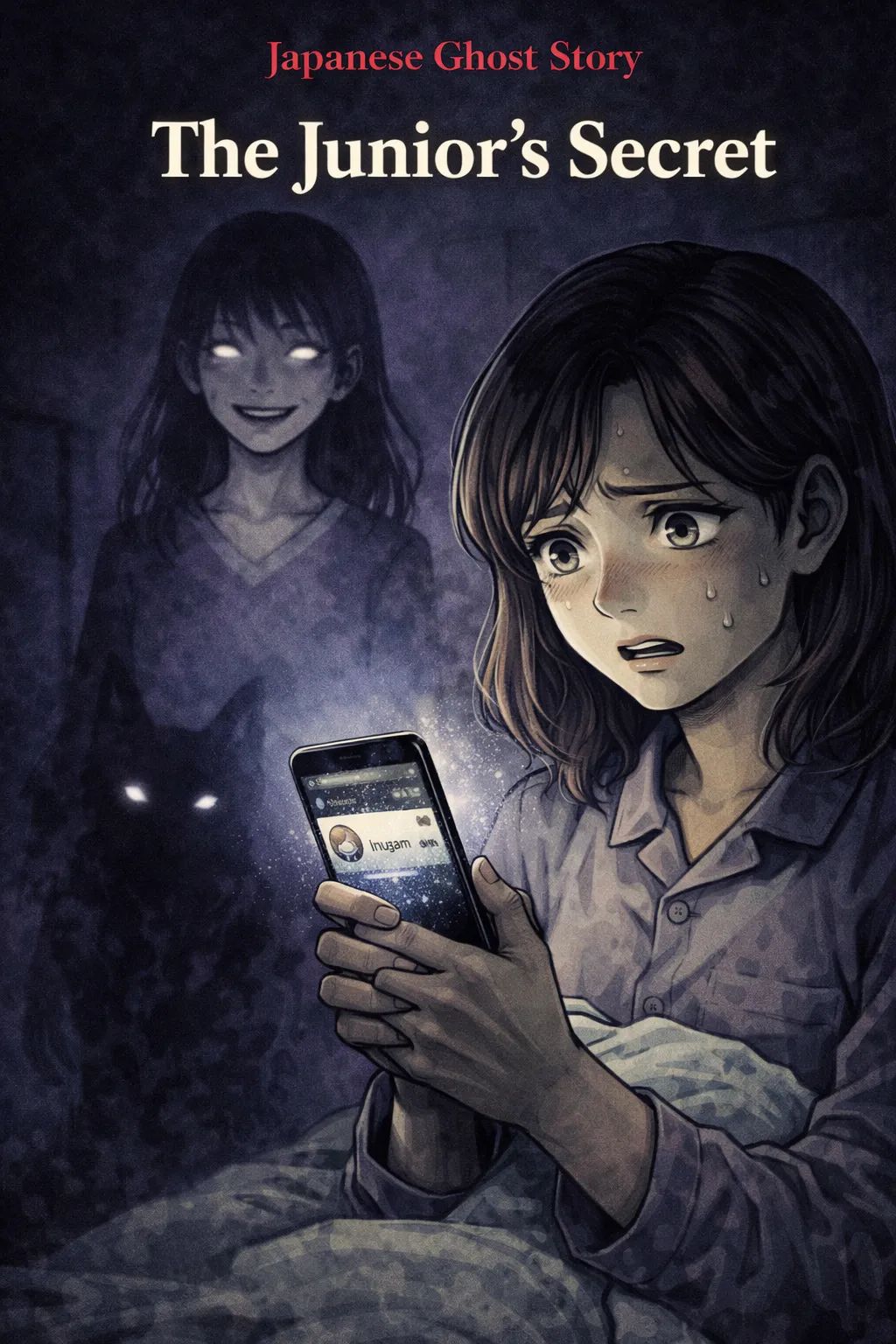 Japanese Ghost Story illustration "title: The Junior's Secret"