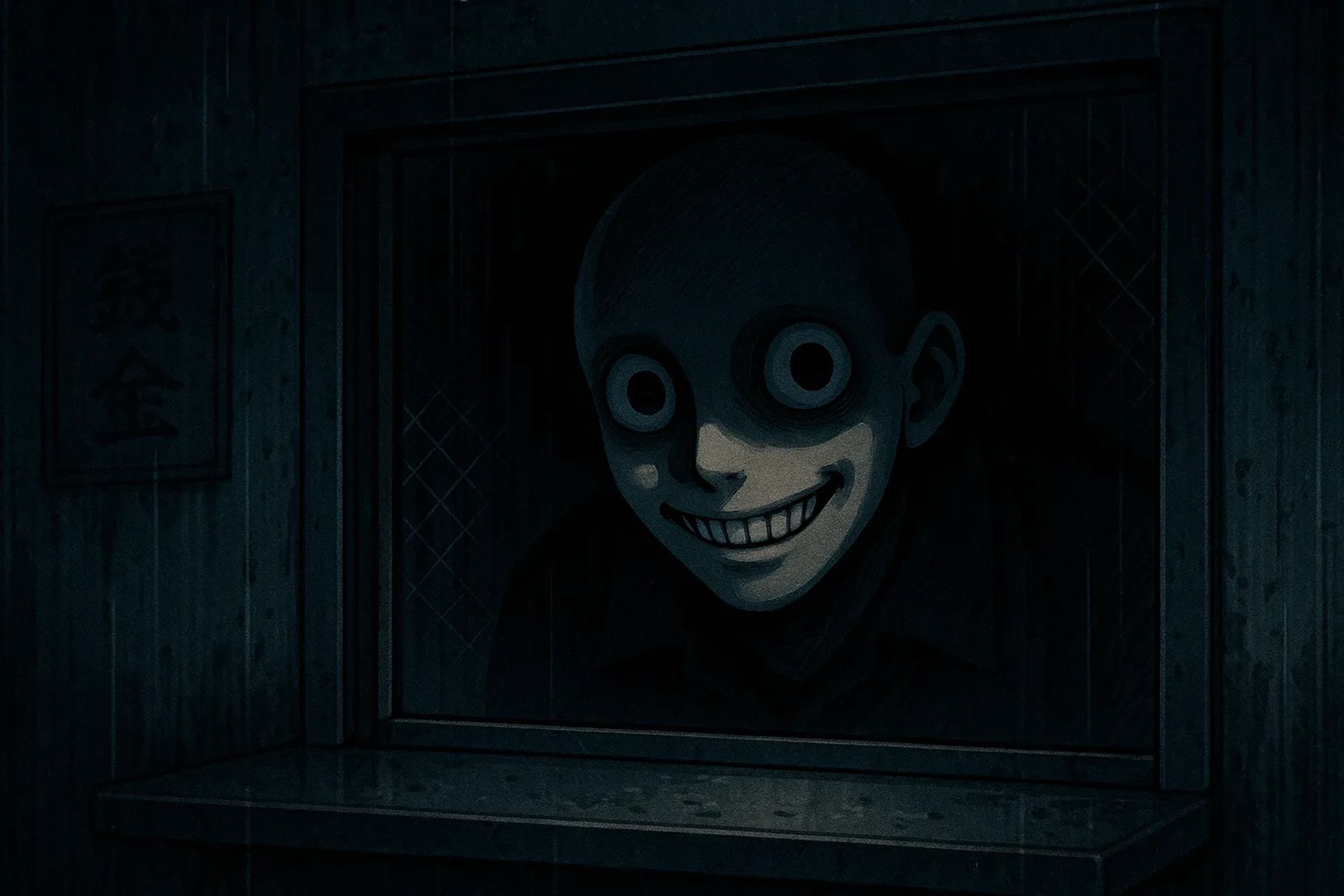 Japanese Ghost Story illustration "title: Beyond the Counter"