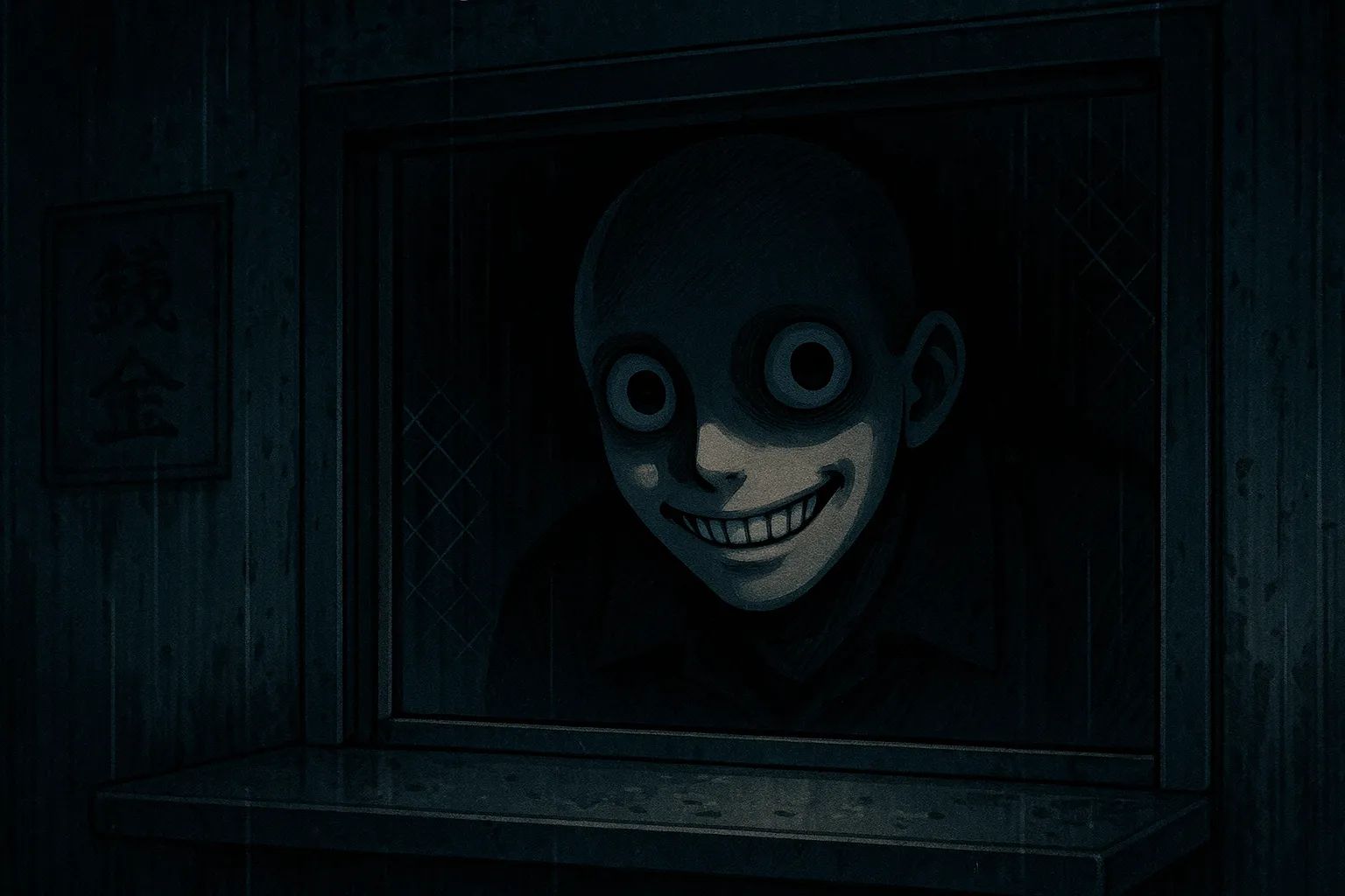 Japanese Ghost Story illustration "title: Beyond the Counter"