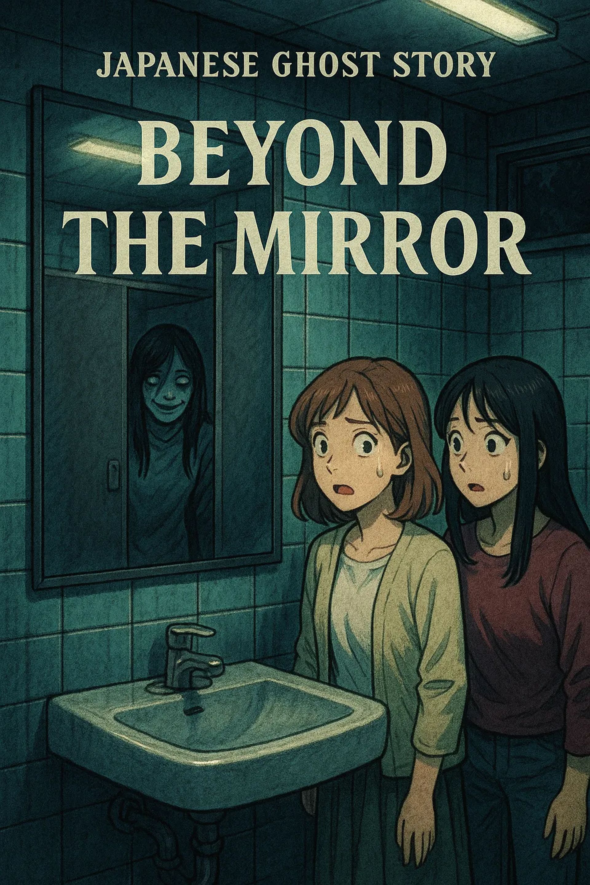 Japanese Ghost Story illustration "title: Beyond the Mirror"