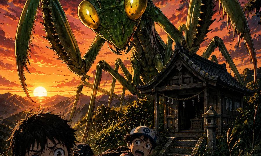 The Mantis on the Mountain Peak