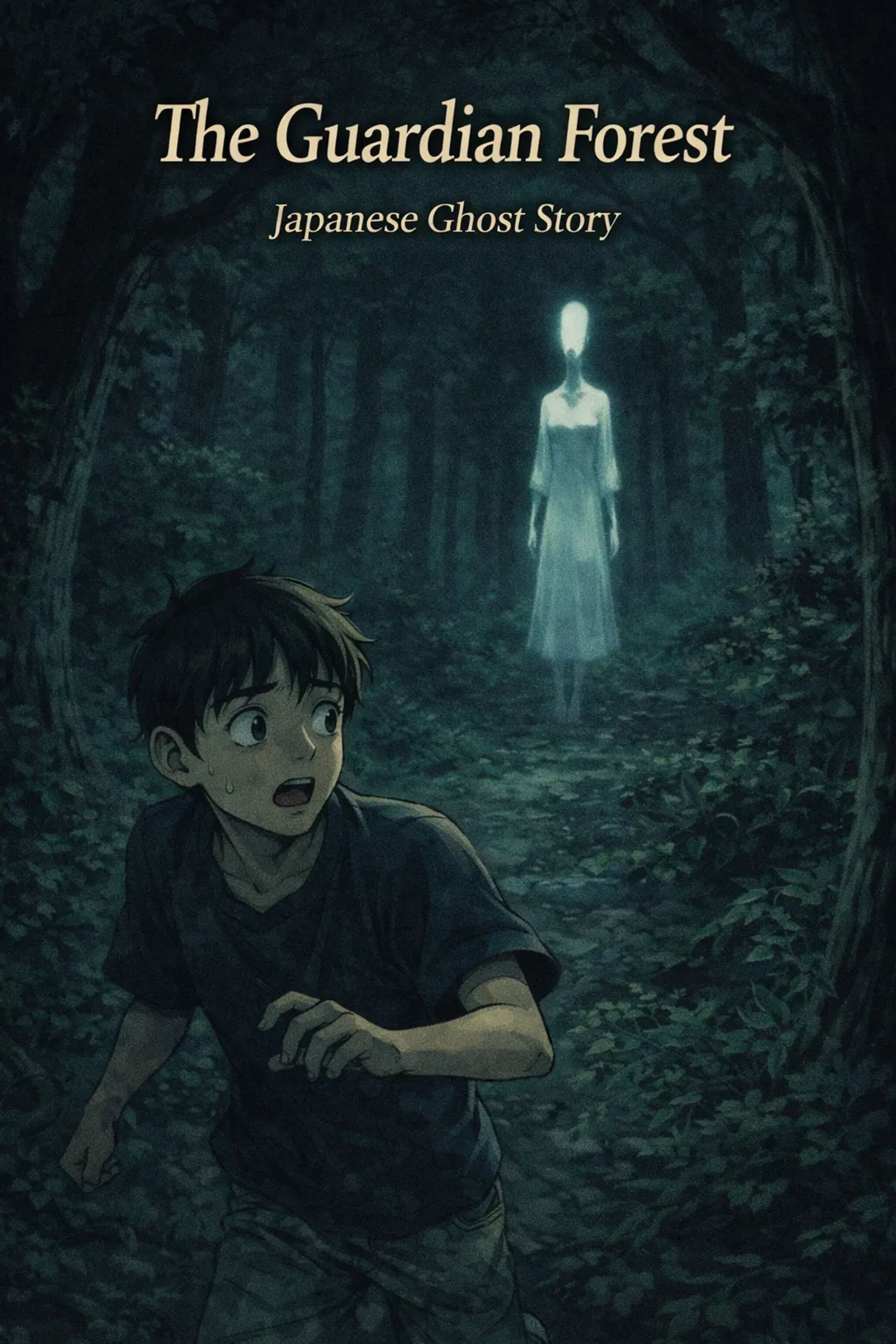 Japanese Ghost Story illustration "title: The Guardian Forest"