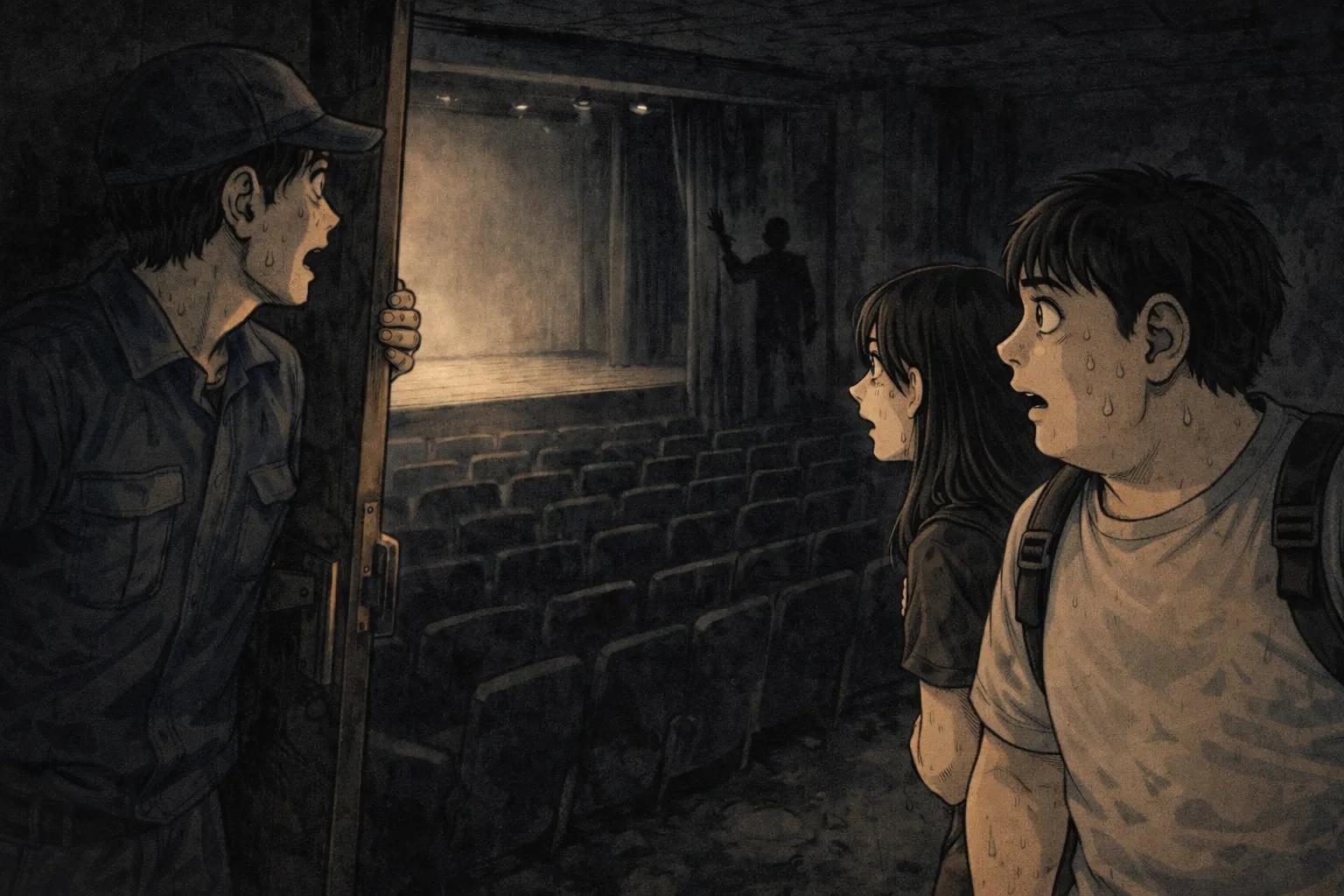 Japanese Ghost Story illustration "title: 小劇場の声"