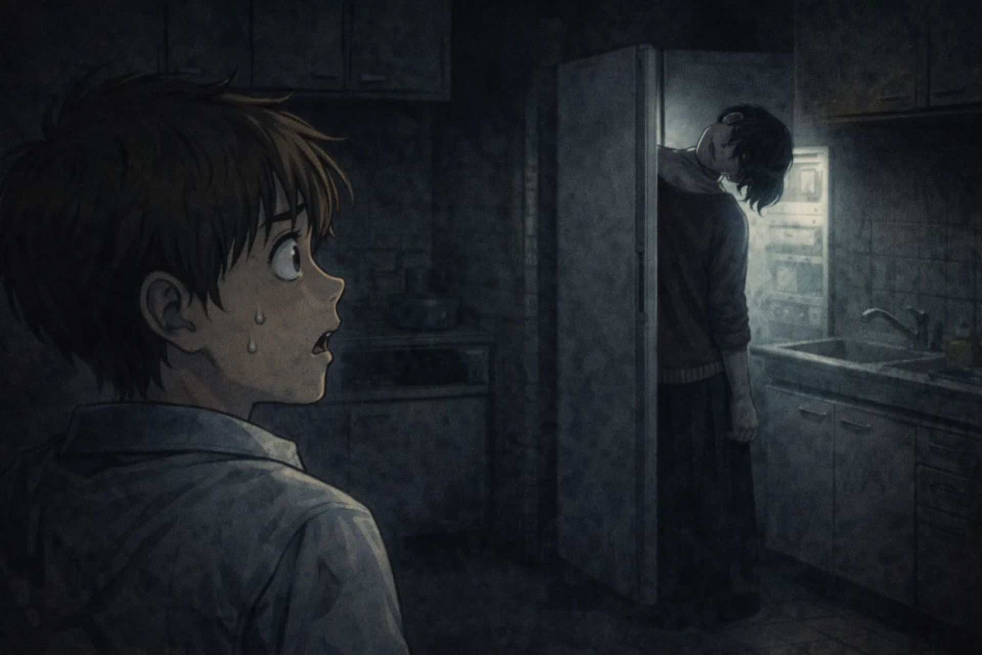 Japanese Ghost Story illustration "title: The Fake Mother"