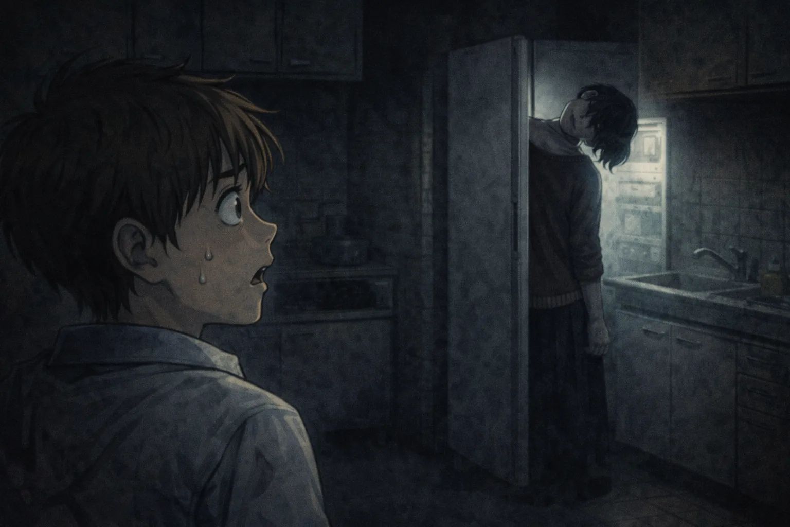 Japanese Ghost Story illustration "title: The Fake Mother"