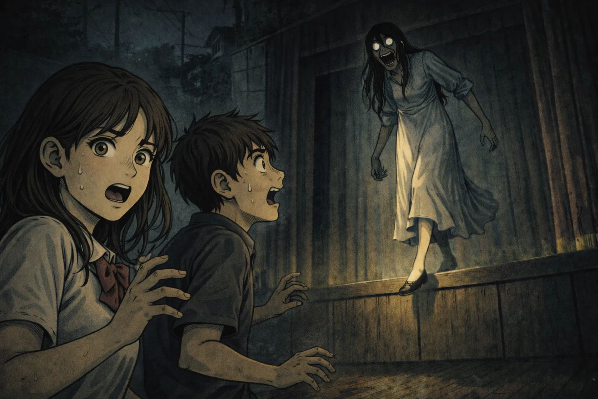 Japanese Ghost Story illustration "title: The Heroine of the Drama Club"