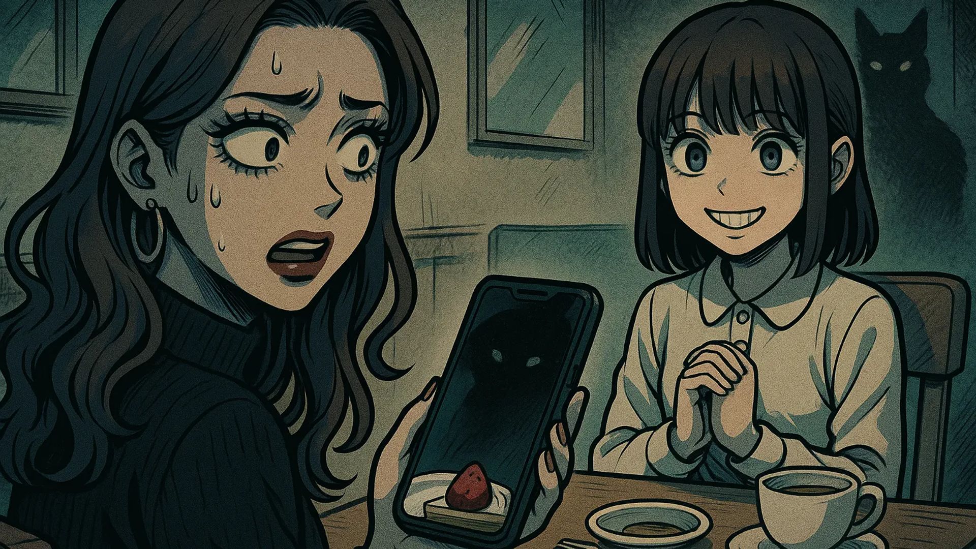 Japanese Ghost Story illustration "title: The Junior's Secret"