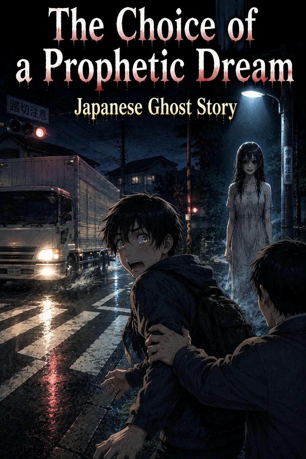 Japanese Ghost Story illustration "title: The Choice of a Prophetic Dream"